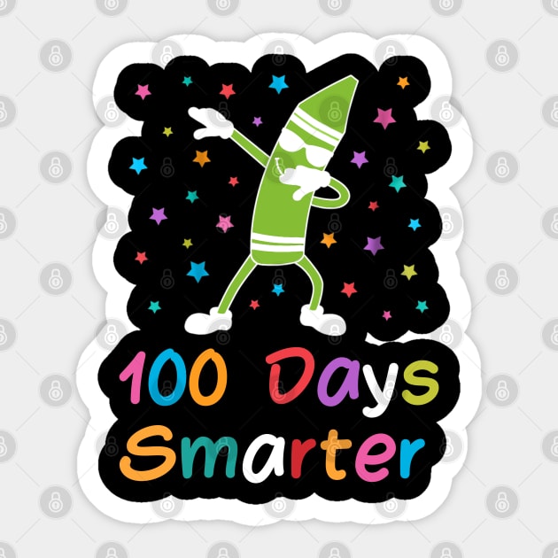 Dabbing Crayon 100 Days Smarter 100th Day of School Sticker by cedricchungerxc